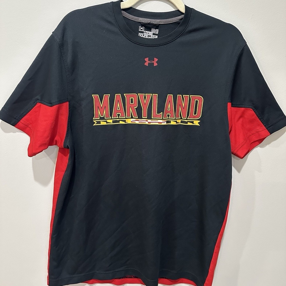 Maryland Terrapins Under Armour Men's Shirt Red Black Size Medium